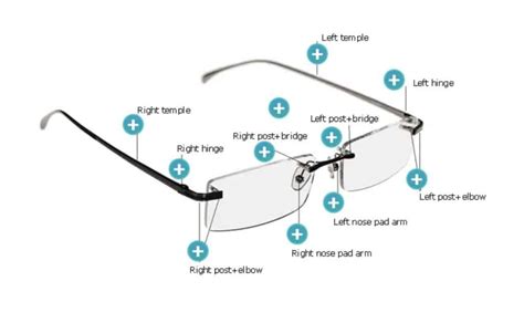 frameless eyeglass repair parts.